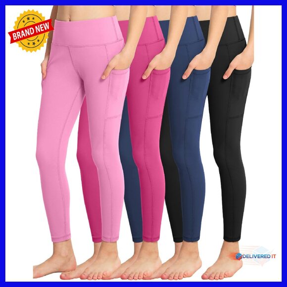Other - Girls High Waisted Yoga Leggings with Pockets 4-Pack Athletic Dance Pants